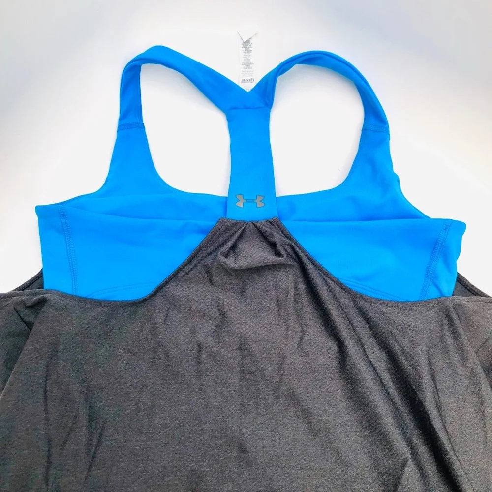 NWOT Under Armour Workout Tank Top with Sports Bra - Picture 5 of 12